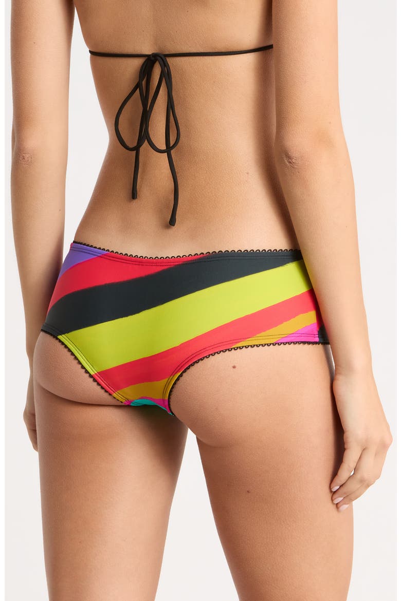 Freda Multi Stripe Lace-Up Bikini Bottoms, Alternate, color, MULTI