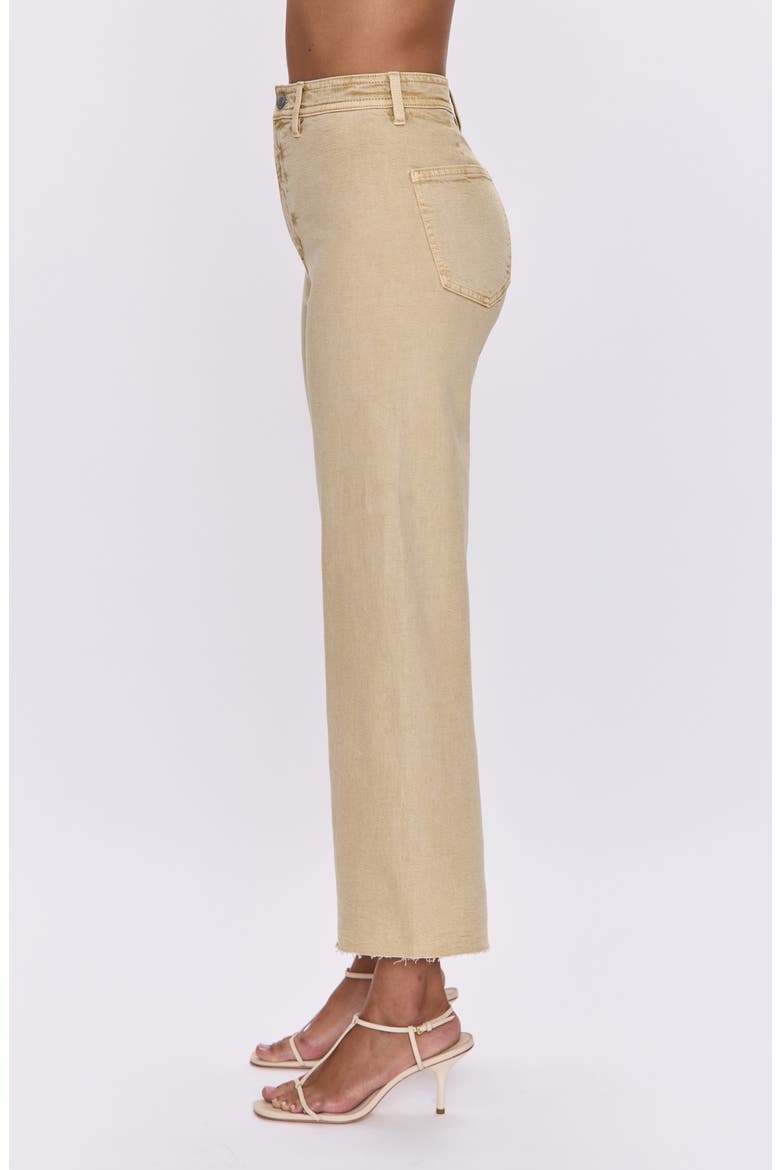 Penny Crop High Waist Raw Hem Wide Leg Jeans, Alternate, color, SAND DOLLAR