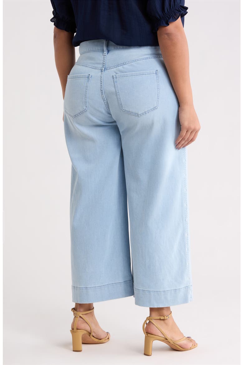 Stride Embroidered High Waist Crop Wide Leg Jeans, Alternate, color, MARINE FLOWERS