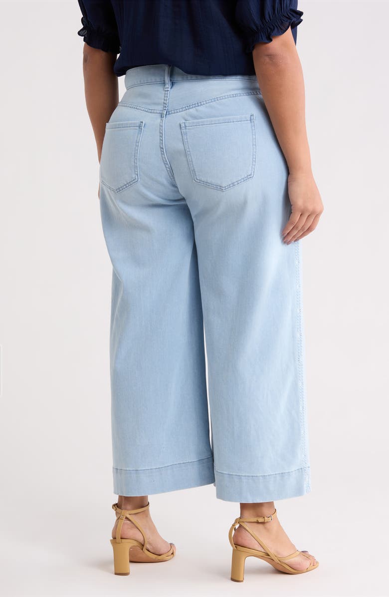 Liverpool Los Angeles Stride Embroidered High Waist Crop Wide Leg Jeans, Alternate, color, Marine Flowers