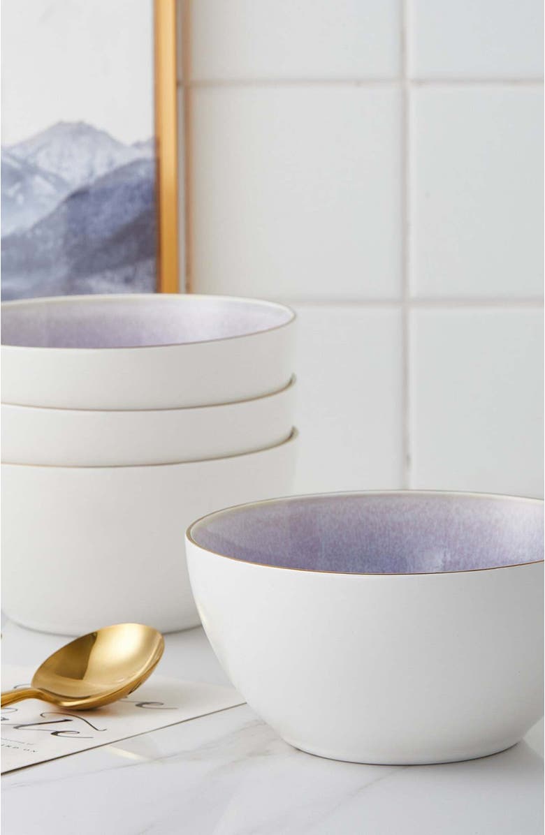 Stone Lain Josephine Porcelain 4-Piece Bowl Set, Alternate, color, Lavender