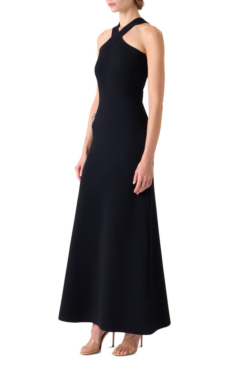 Akris Cross Strap Sweater Dress, Alternate, color, Black