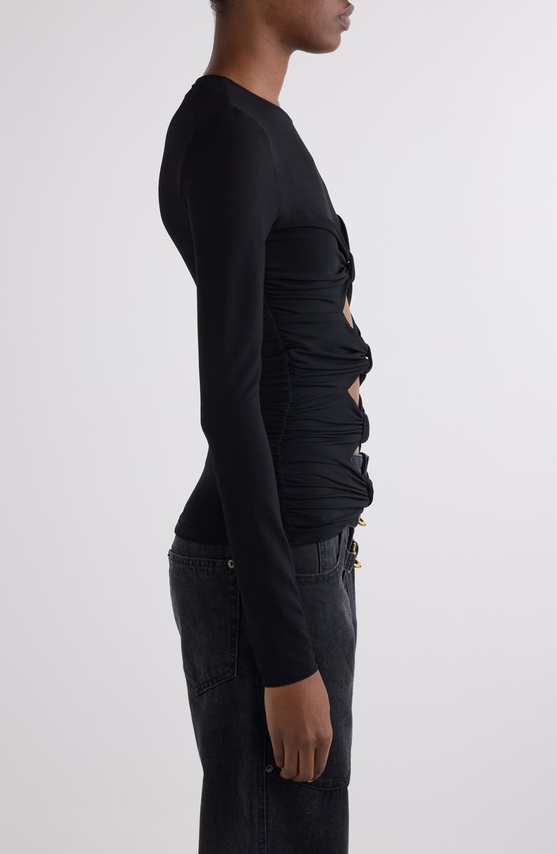 Isabel Marant Gladice Bow Cutout Long Sleeve Knit Top, Alternate, color, Black