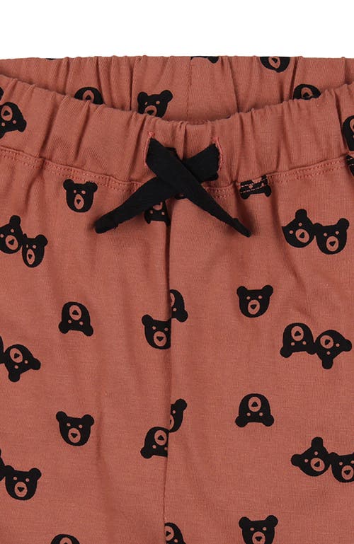 Turtledove London Kids Organic Cotton Bear Print Shorts In Burgundy
