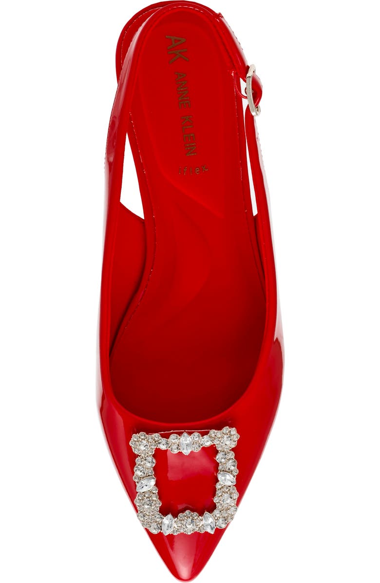 Anne Klein Kith Slingback Flat, Alternate, color, Red Patent