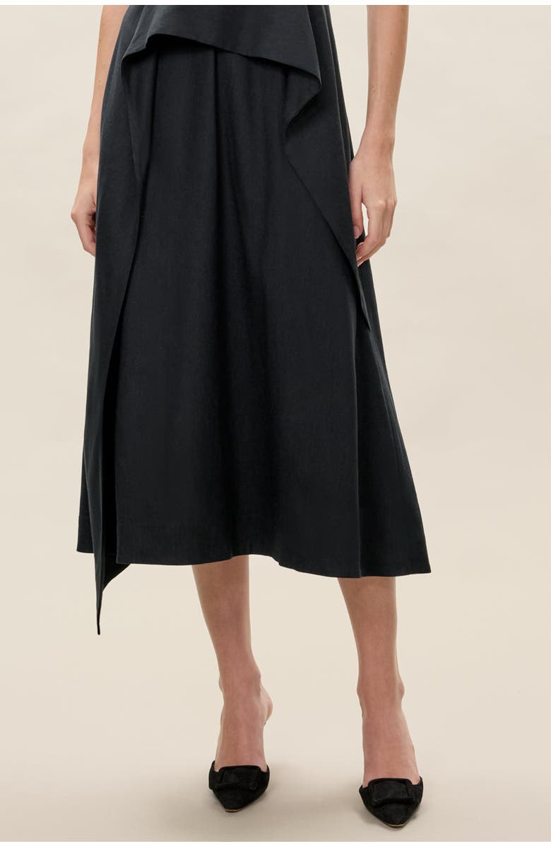 Rebecca Taylor Stretch Linen Dress, Alternate, color, Black