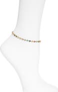 VIDAKUSH Rainbow Twinkle Cubic Zirconia Flower Anklet