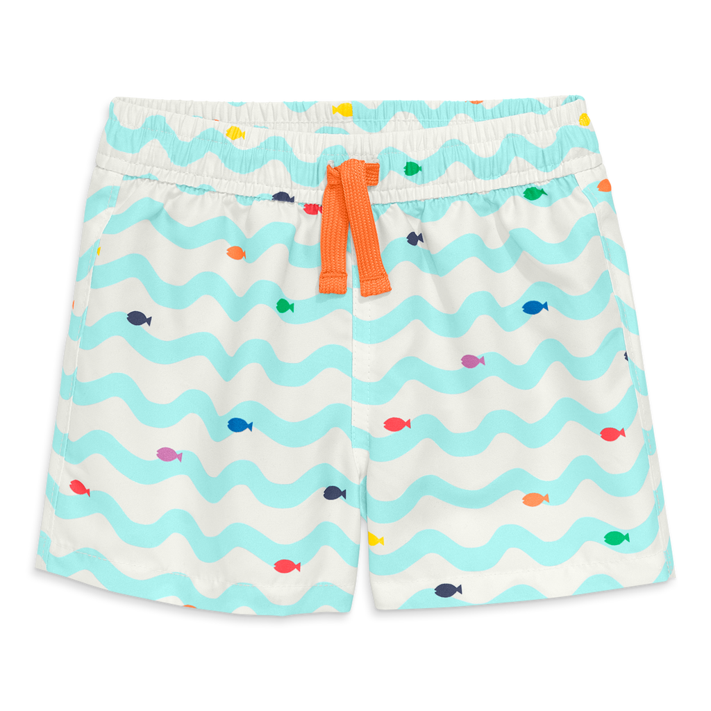 Primary Baby Swim Trunk In Rainbow Fish