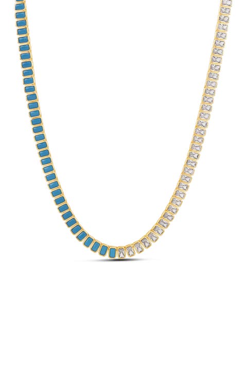Half and Half Tennis Necklace