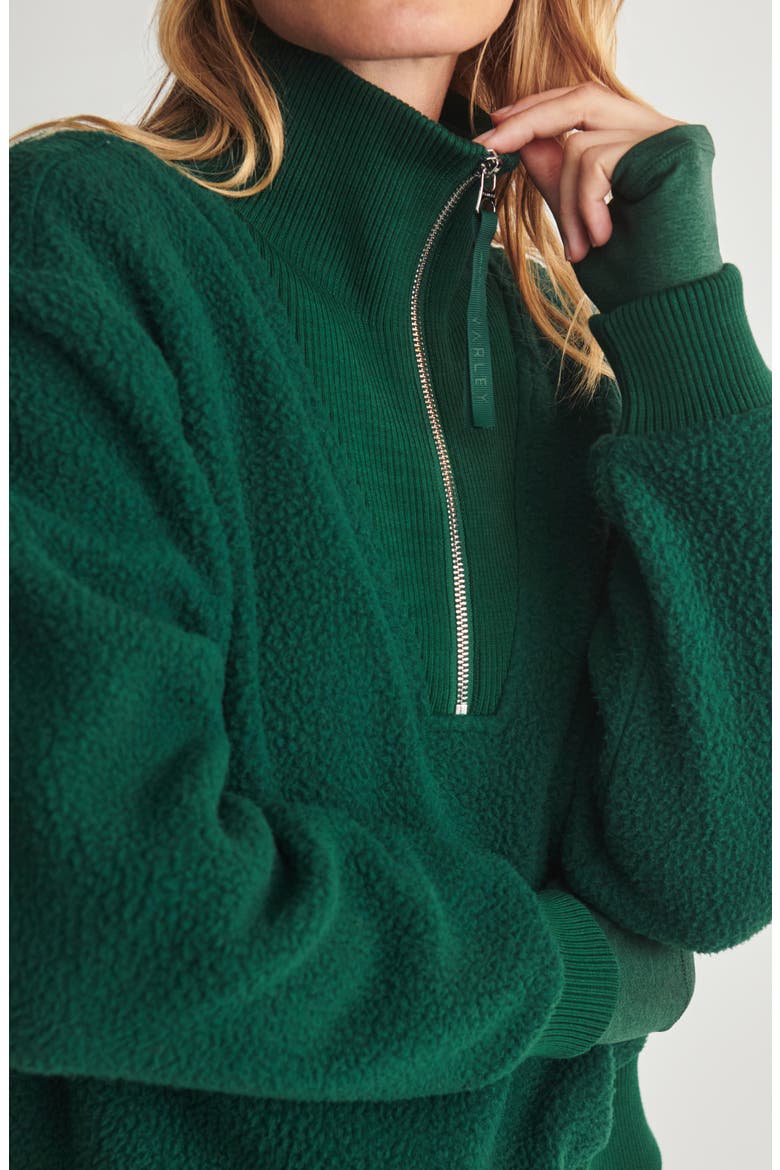 Jaylin High Pile Fleece Half-Zip Pullover, Alternate, color, RAIN FOREST