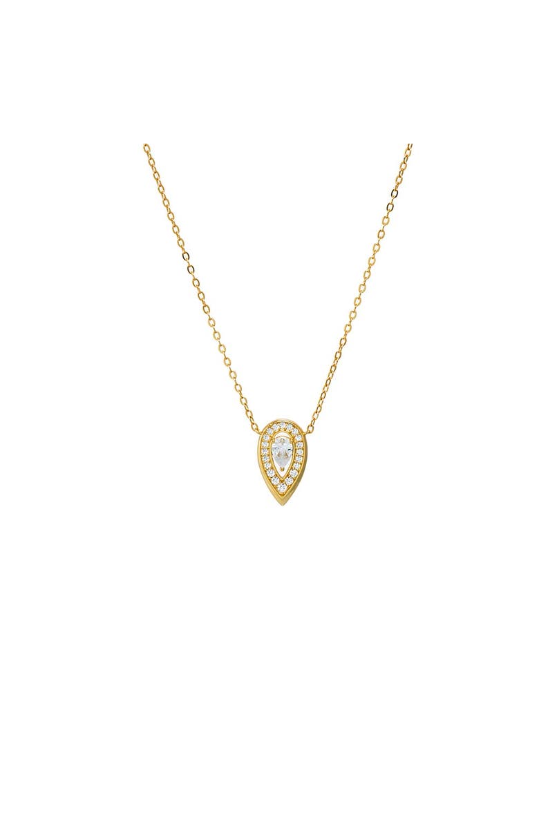 BY ADINA EDEN Pave Teardrop Stone Pendant Necklace, Main, color, Gold