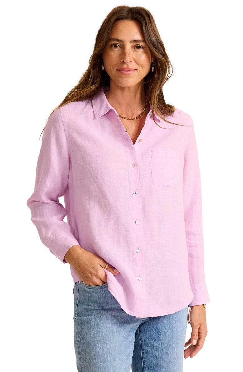Tommy Bahama Coastalina Linen Button-Up Shirt, Alternate, color, Grape Mist