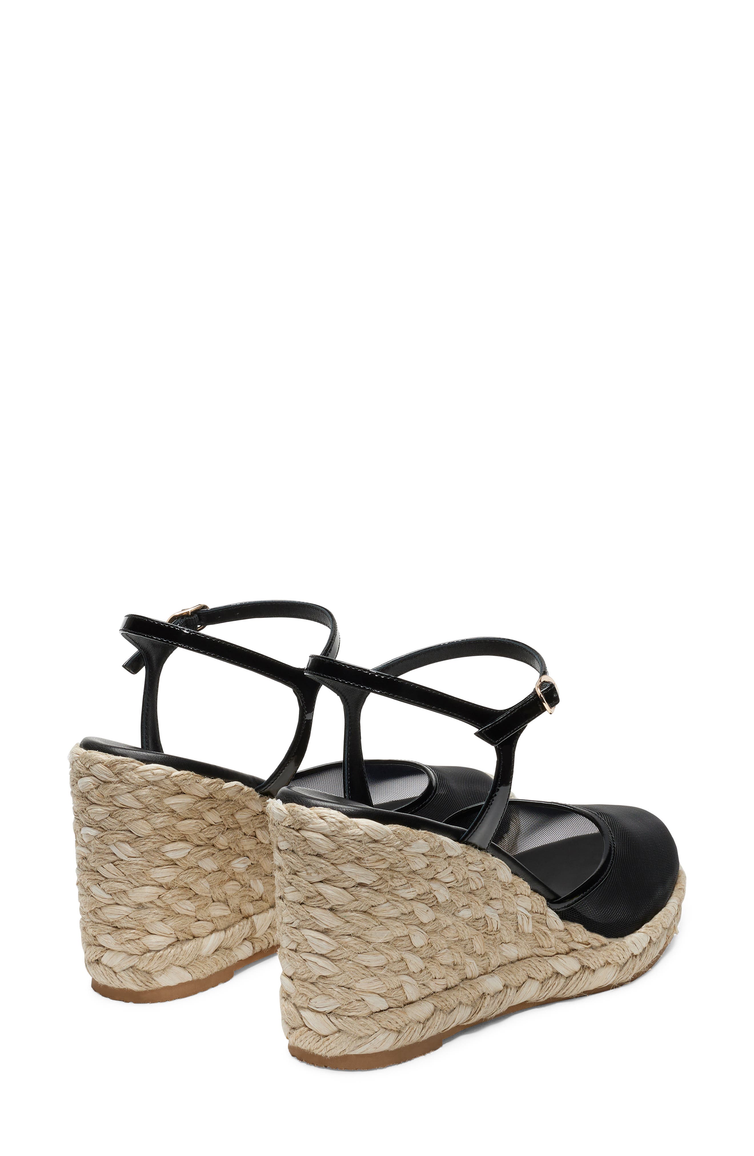 Stuart Weitzman Bareitall Espadrille Wedge, Alternate, color, Black