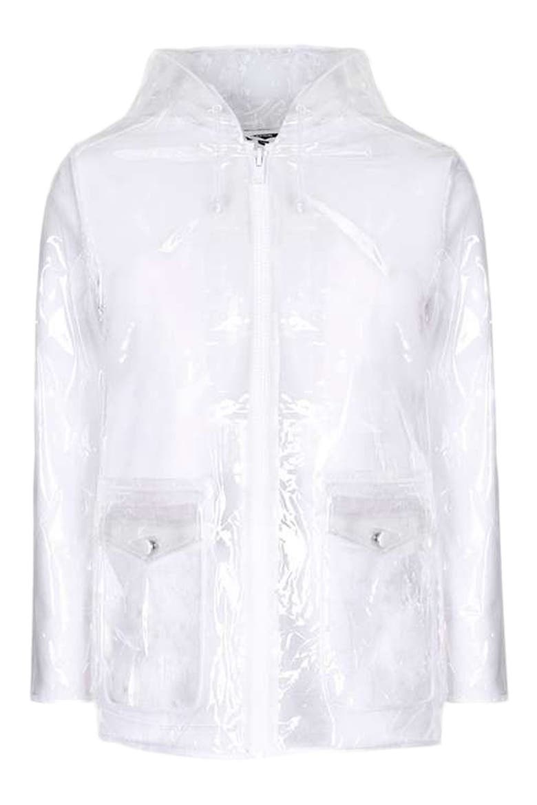 Clear Plastic Rain Jacket, Alternate, color, CLEAR