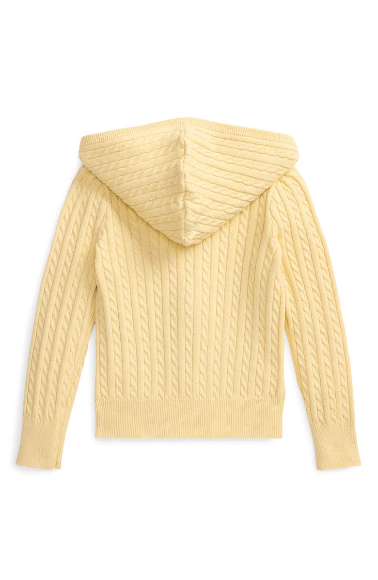 Polo Ralph Lauren Kids
 Cotton Cable Zip-Up Sweater Hoodie, Alternate, color, T-Bird Yellow