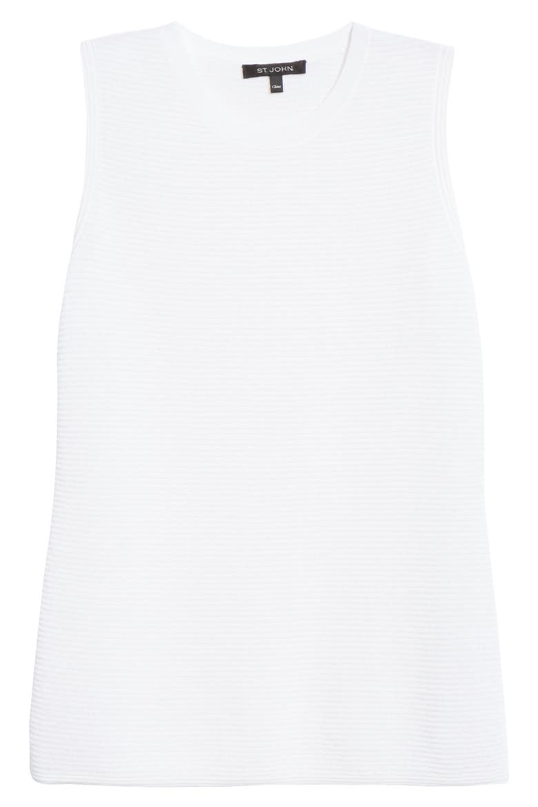Refined Textured Knit Shell, Alternate, color, CREAM
