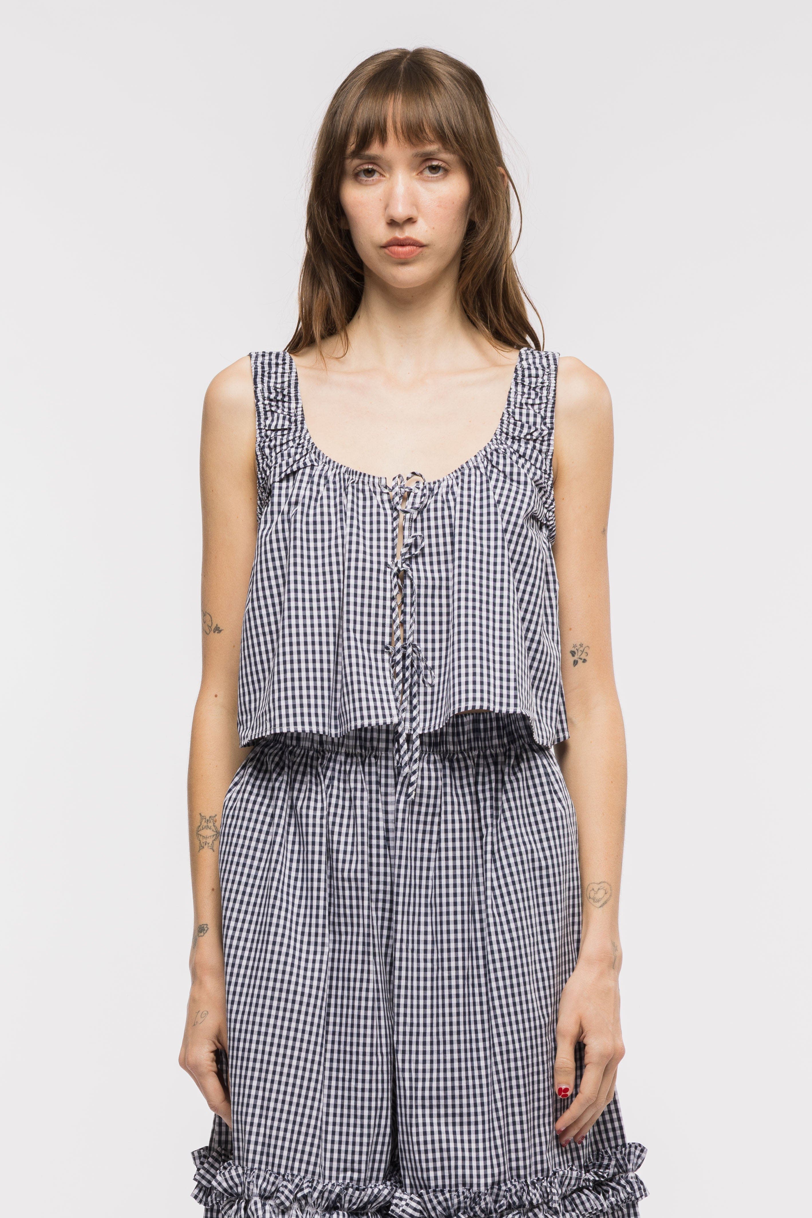 Toit Volant Ella Elasticated Tank Top in Floral 