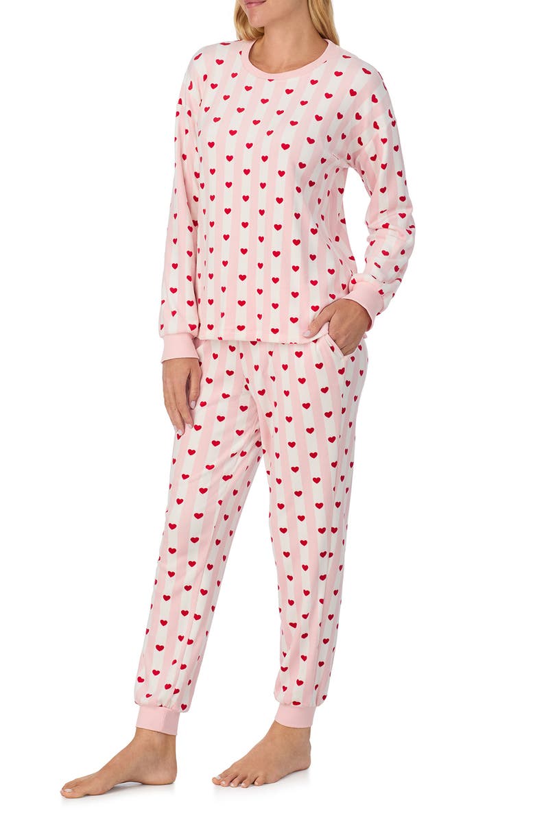 Kate Spade New York print pajamas, Alternate, color, Pink Stripe