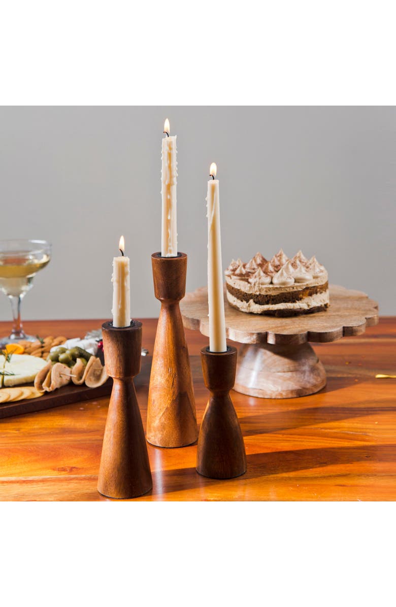 Mela Artisans Hearth Taper Candlesticks, Alternate, color, Natural - 6"