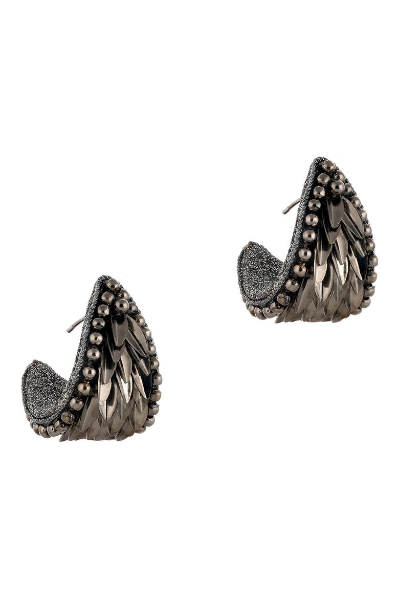 Easton Drop Earrings, Main, color, GUNMETAL