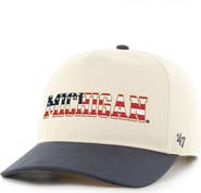 '47 Men's '47 Natural/Navy Michigan Wolverines Americana Flag Hitch Adjustable Hat