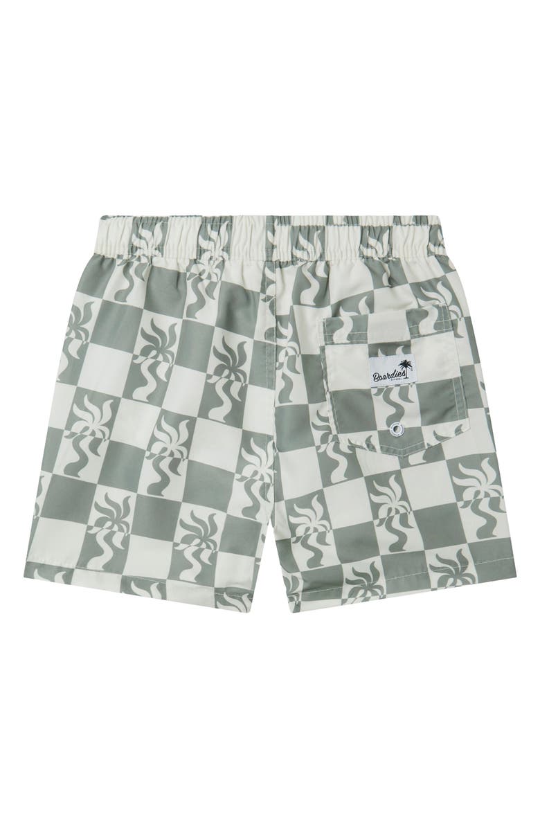 Boardies Kids' Clara Palm Swim Trunks, Alternate, color, Olive/ Cream