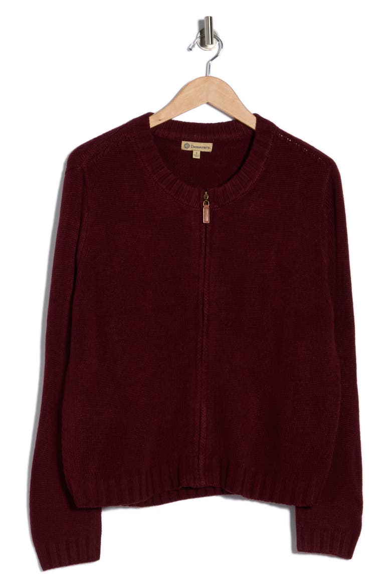 Zip-Up Sweater, Alternate, color, SYRAH