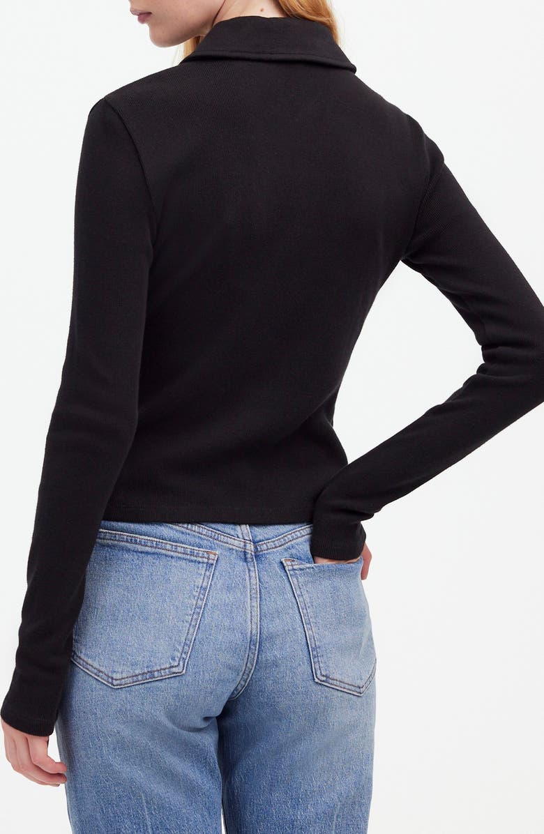 Madewell Rib Zip Front Cotton Top, Alternate, color,