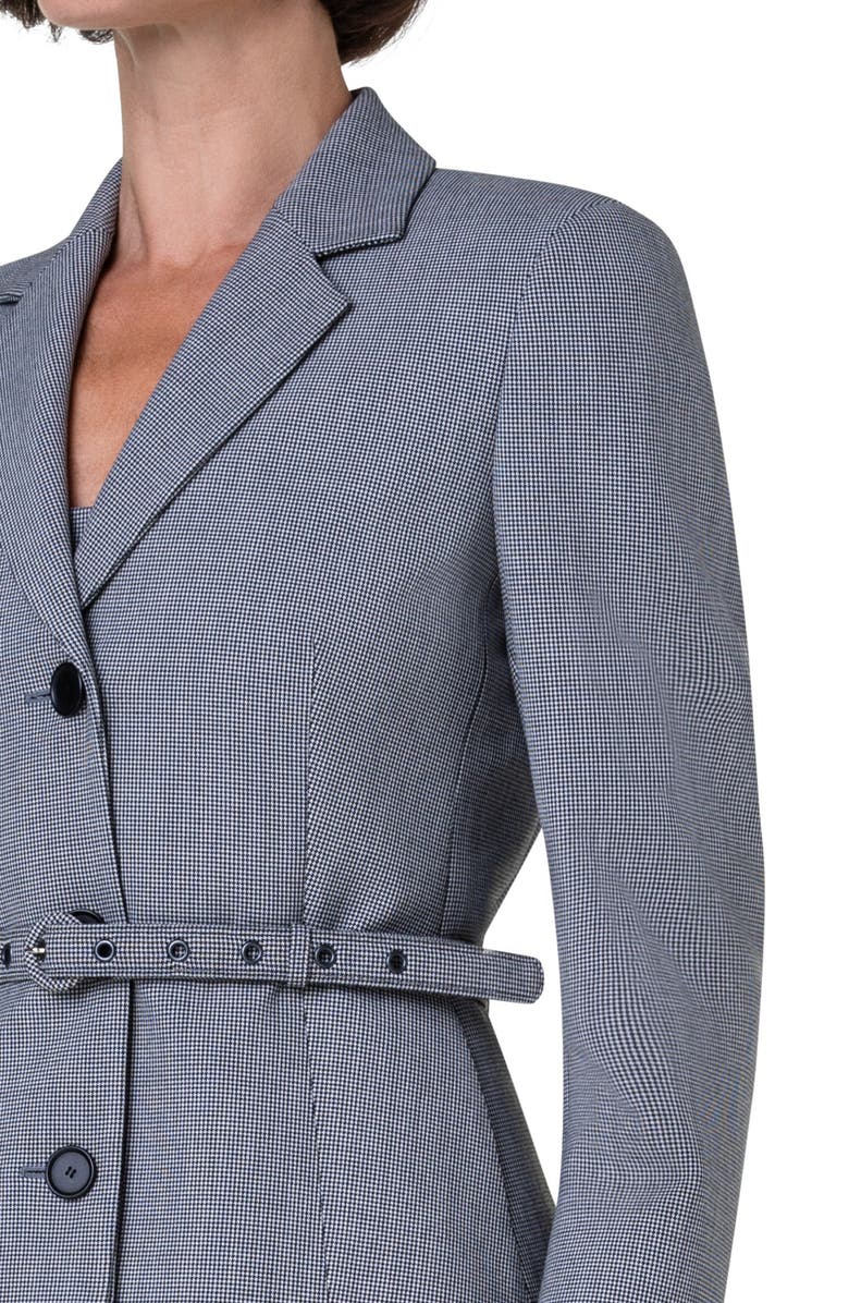 Akris punto Micro Houndstooth Pebble Crepe Belted Jacket, Alternate, color, 