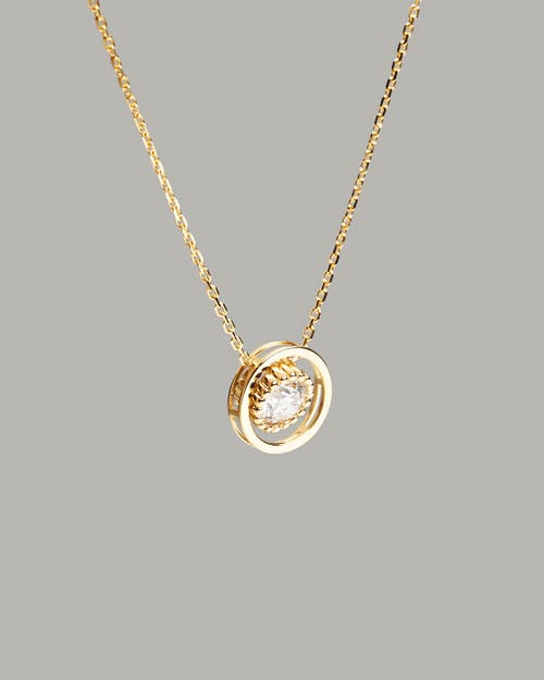 Zarux Eternal Halo Diamond Pendant Necklace In Gold