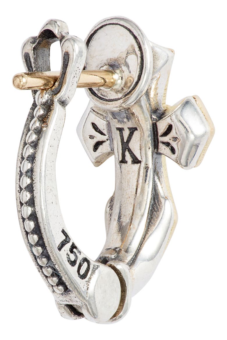Kleos Blue Topaz Cross Hoop Earrings, Alternate, color, BLUE TOPAZ