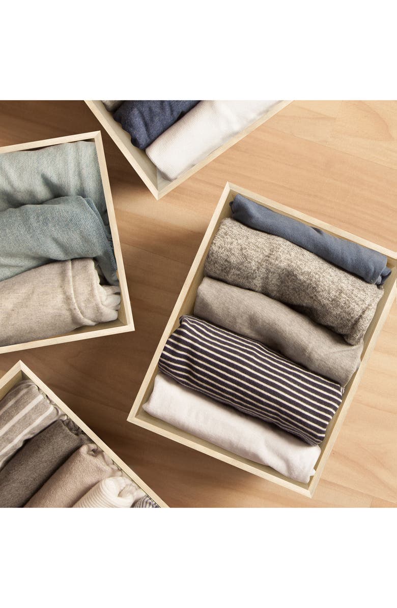 SORBUS Set of 2 Wooden Organizing Crates, Alternate, color, Natural