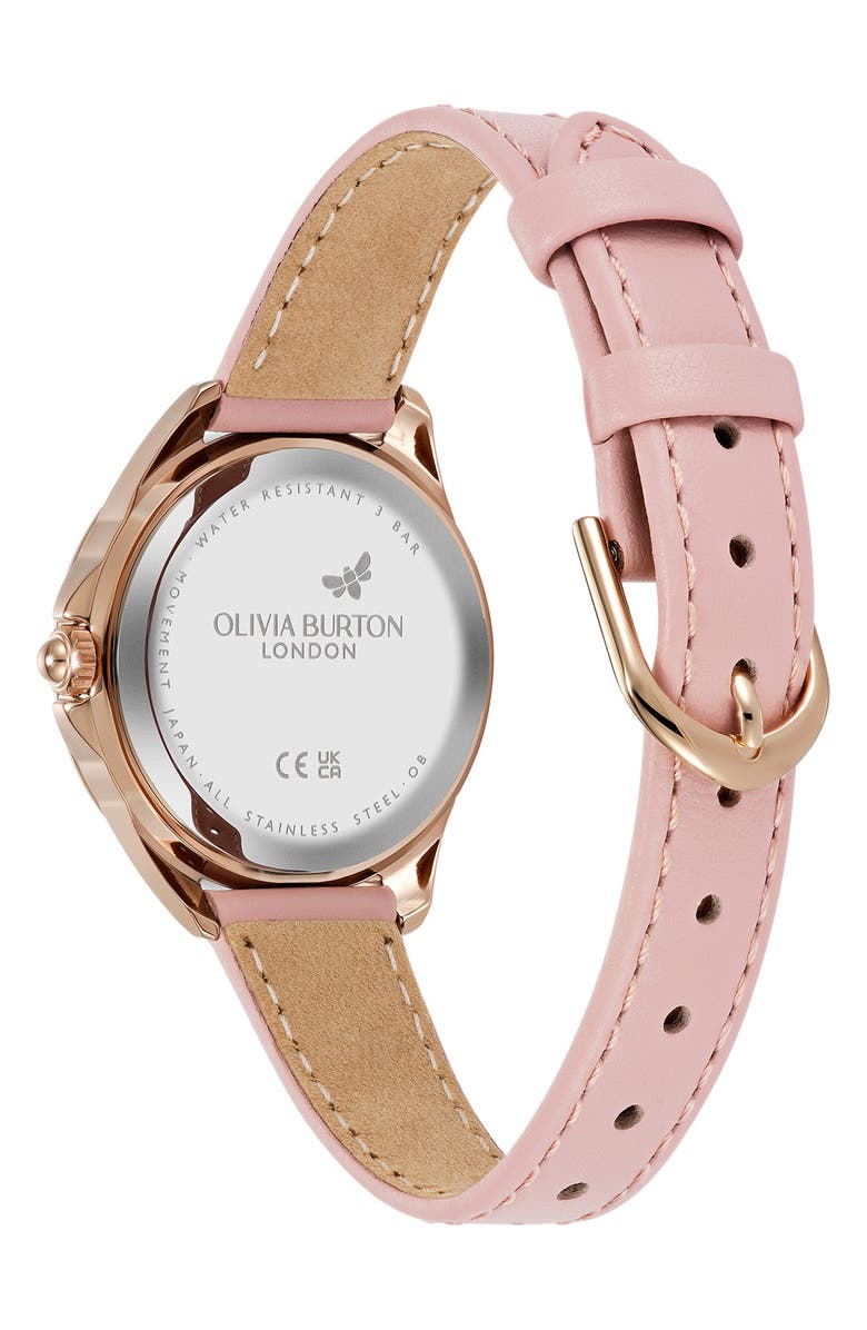 Olivia Burton Azure Leather Strap Watch, 30mm, Alternate, color, 