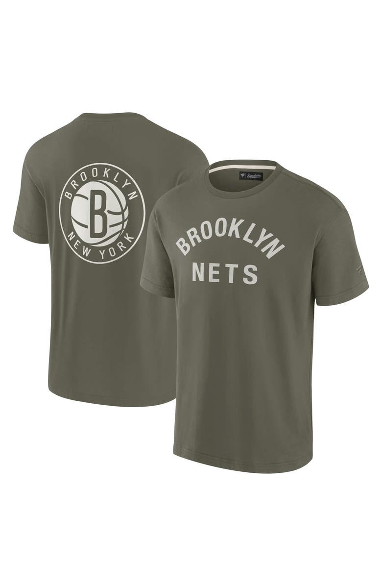 Fanatics Signature Unisex Fanatics Signature Olive Brooklyn Nets Elements Super Soft Short Sleeve T-Shirt, Alternate, color, Olive