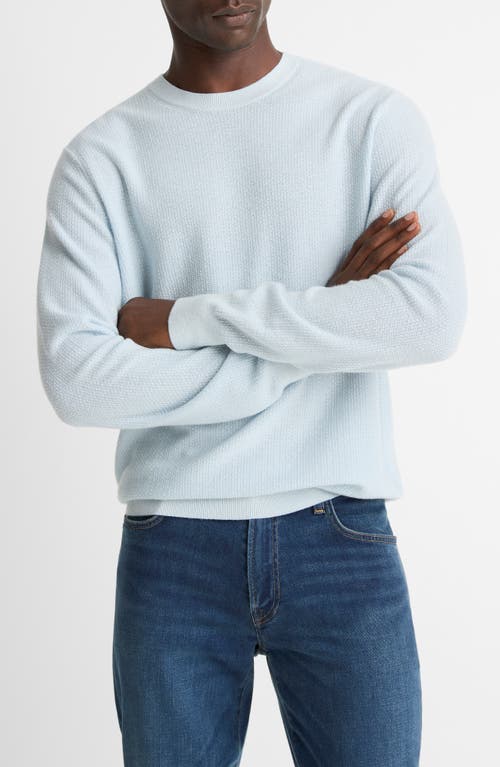 Vince Geometric Jacquard Wool & Cotton Blend Crewneck Sweater In Blue