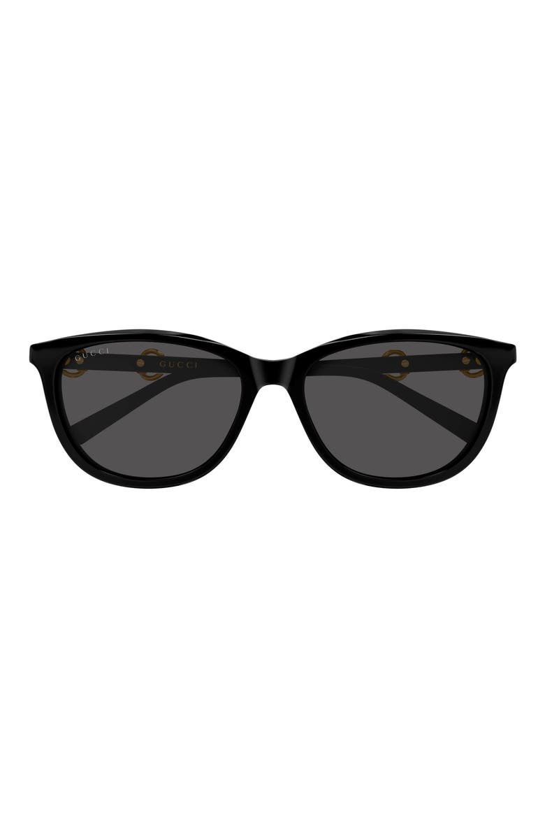 GG2220SK 56mm Gradient Round Sunglasses, Main, color, BLACK