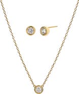 Bearfruit Jewelry Sterling Silver 18k Gold Plated Margot Necklace & Earring Set Dainty