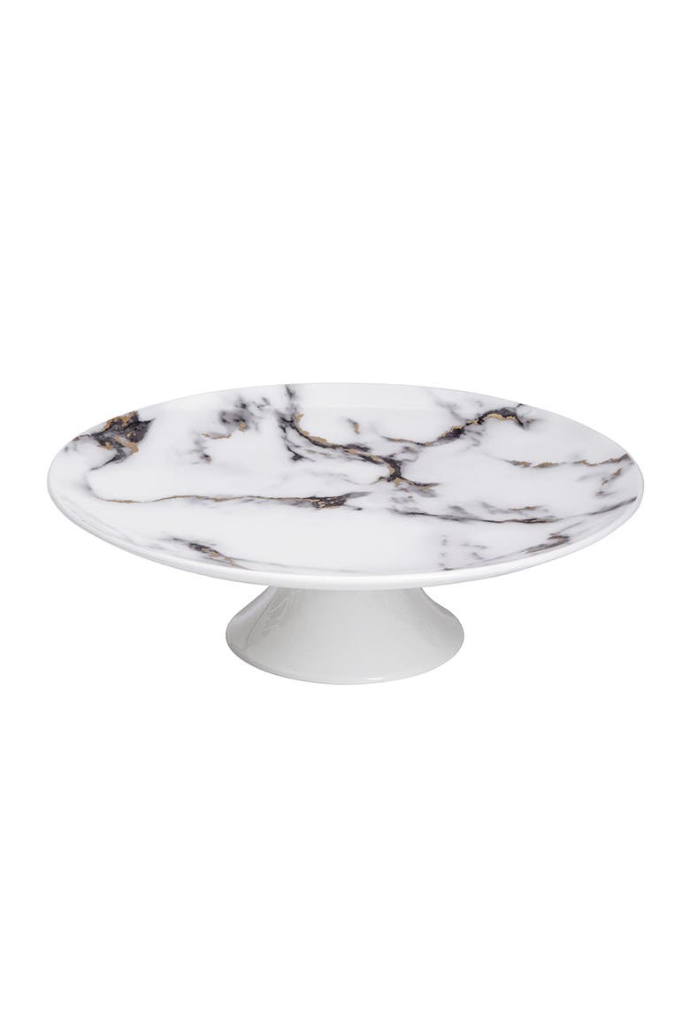 Marble Venice Fog Pedestal Cake Stand, Main, color, White