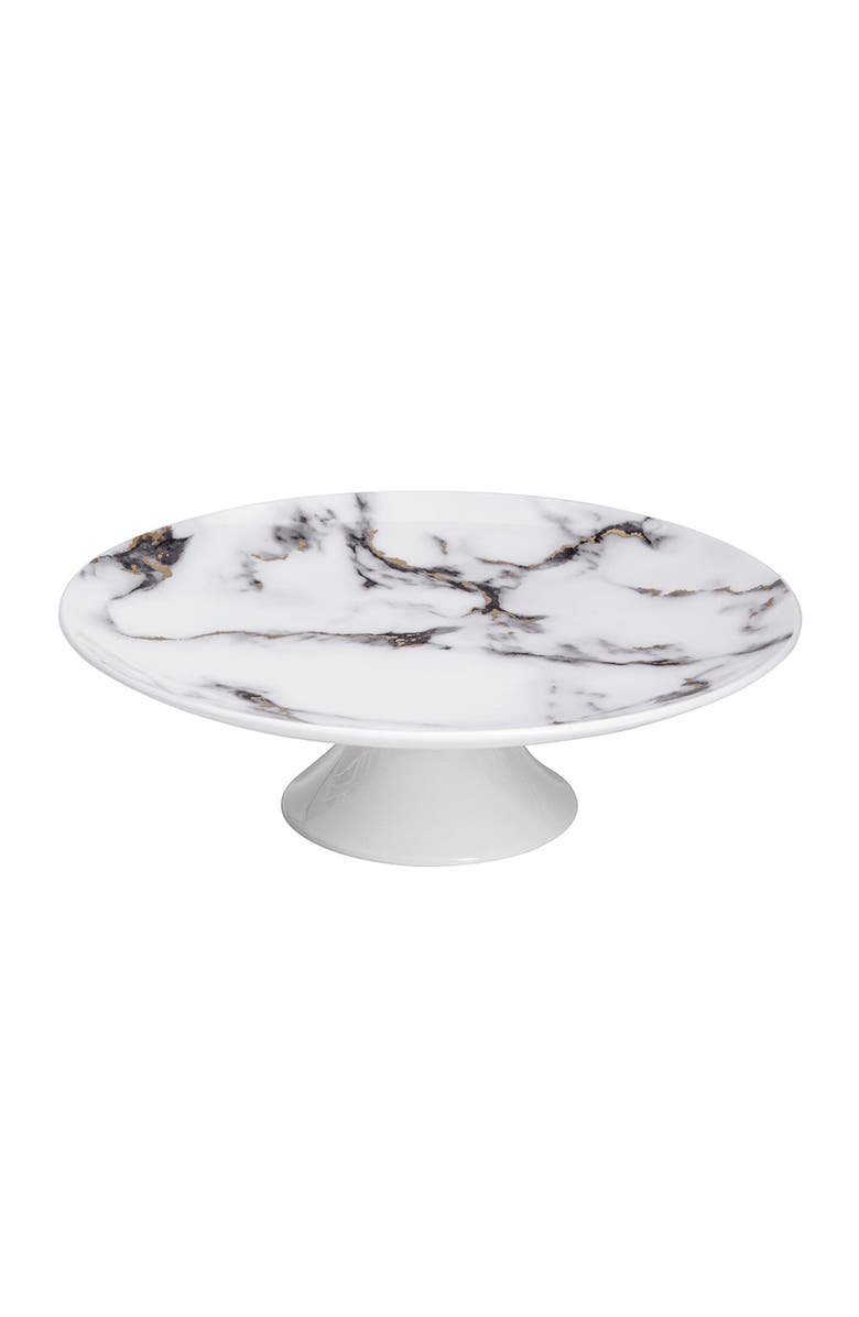 Prouna Marble Venice Fog Pedestal Cake Stand, Main, color, White