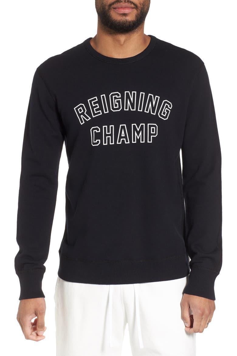 Varsity Logo Sweatshirt, Main, color, BLACK/ WHITE