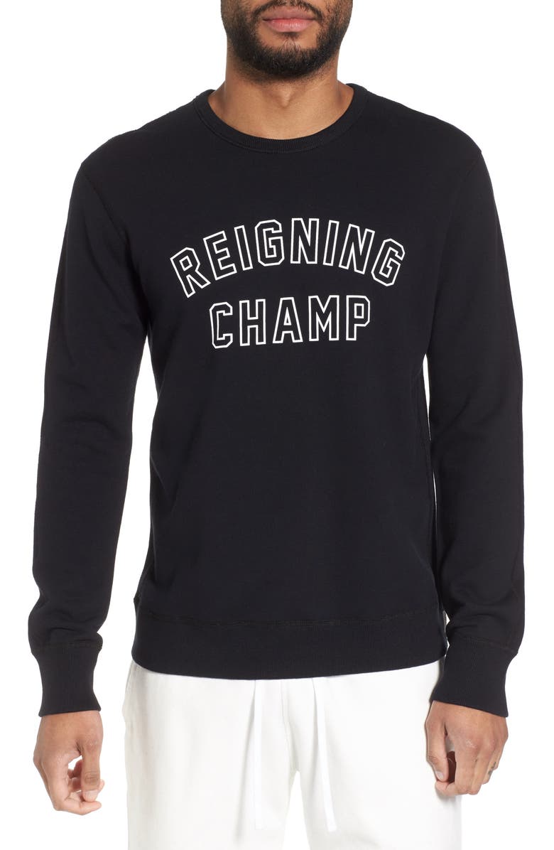 Reigning Champ Varsity Logo Sweatshirt, Main, color, 