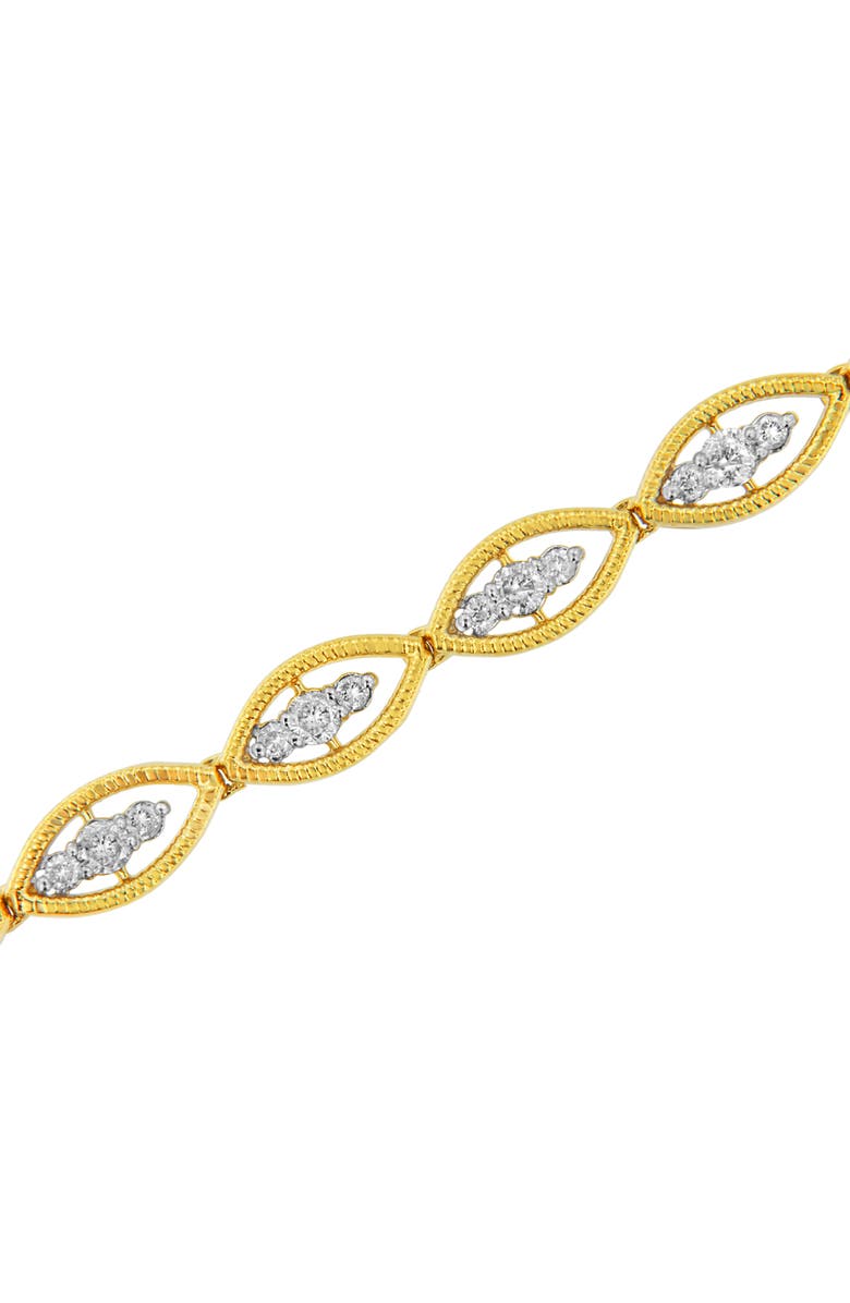 Haus of Brilliance 10K Yellow Gold Plated Silver 1 cttw Prong Set Diamond Link Bracelet, Alternate, color, Yellow