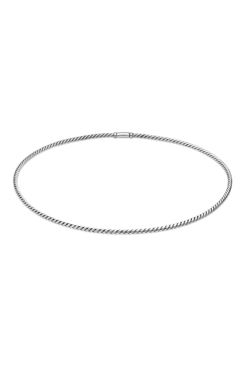 Sculpted Cable Necklace, Main, color, SILVER
