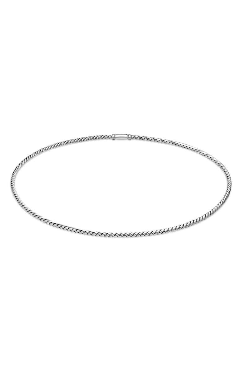 David Yurman Sculpted Cable Necklace, Main, color, Silver