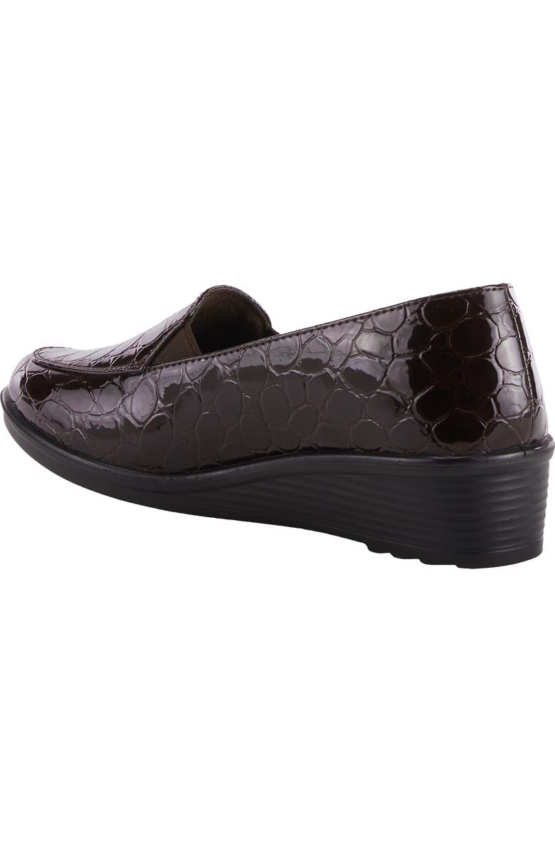 Flexus by Spring Step Biddey Wedge Loafer, Alternate, color, Dark Brown Croco