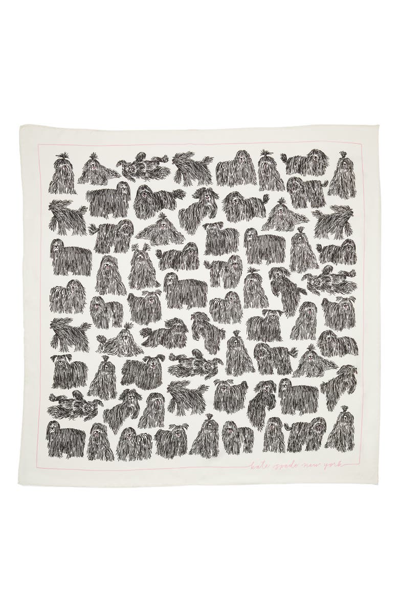 Kate Spade New York best in show square silk scarf, Alternate, color,