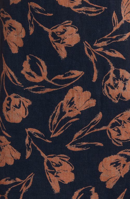 Rodd & Gunn Castor Bay Floral Short Sleeve Cotton Button-up Shirt In Navy