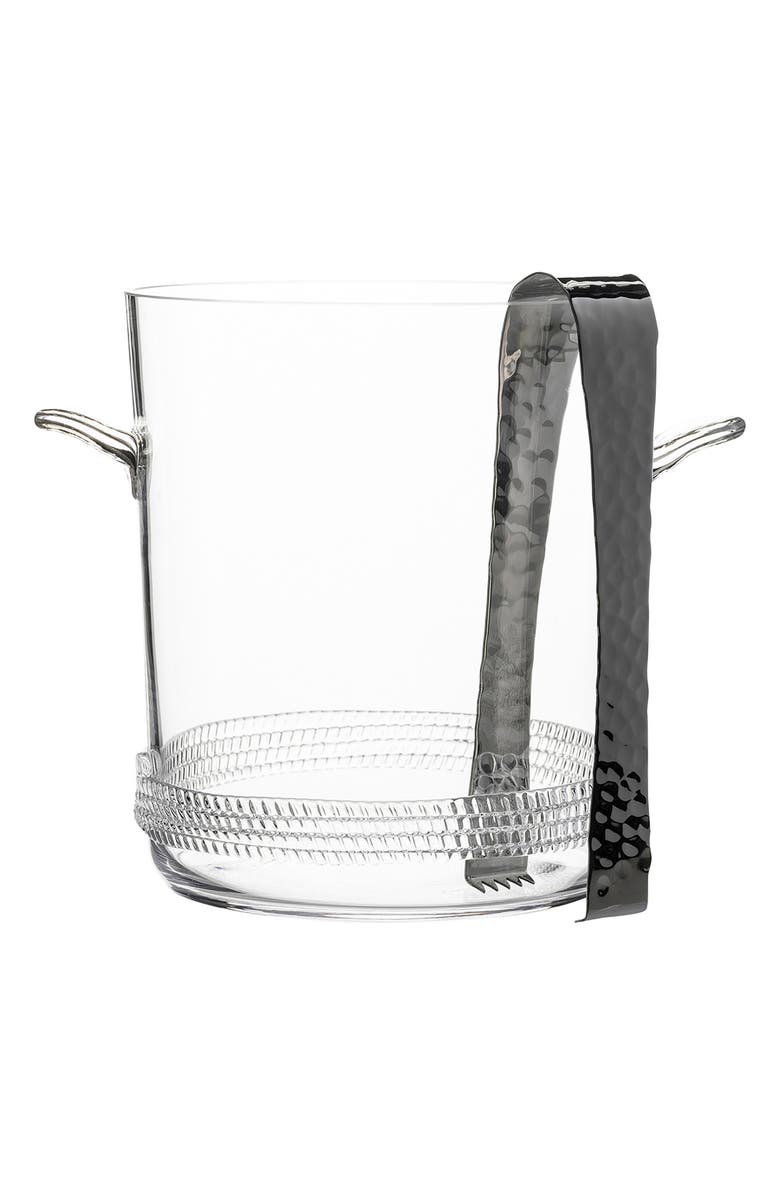 Juliska Dean Glass Ice Bucket & Tongs, Alternate, color,