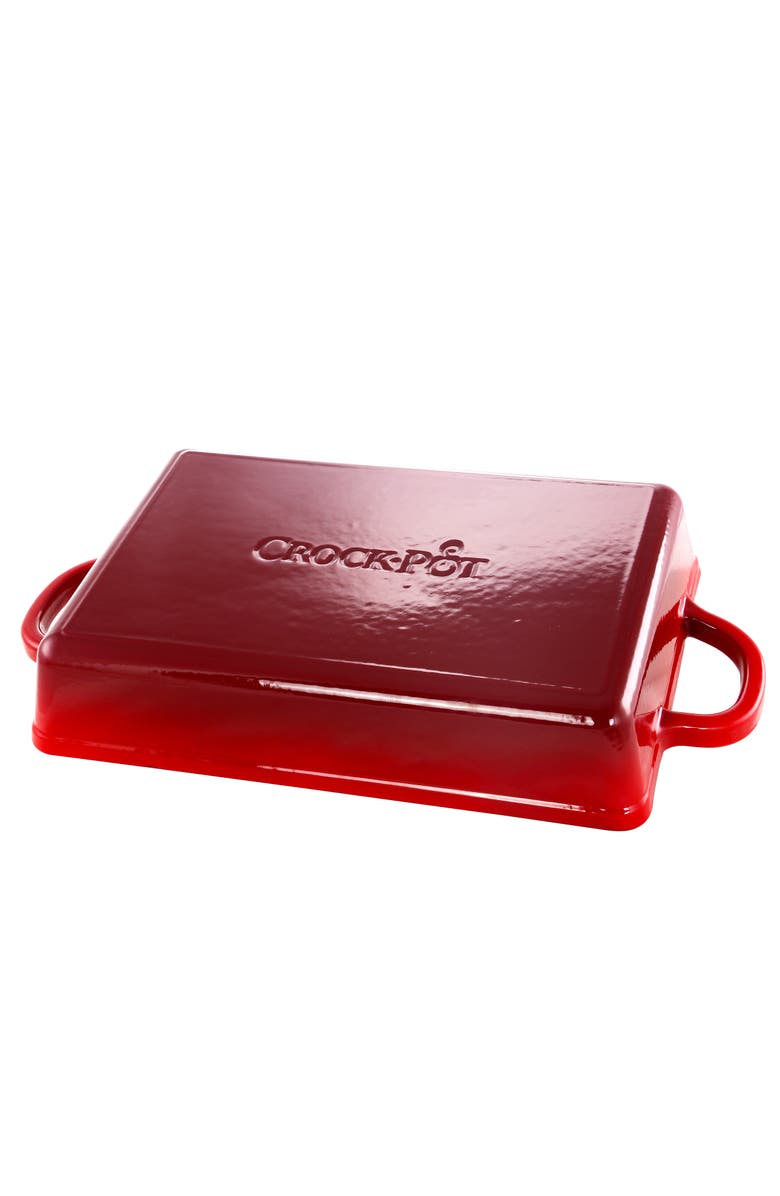 Crock-pot 13 in. Enameled Cast Iron Lasagna Pan, Alternate, color, Red