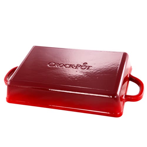 Crock-pot 13 In. Enameled Cast Iron Lasagna Pan In Red